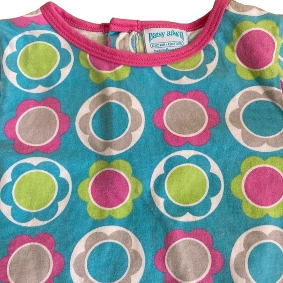 Chez Ami by Patsy Aiken Retro Style Bell Sleeve Floral Polka Dot Cotton Dress 6X - Picture 8 of 16